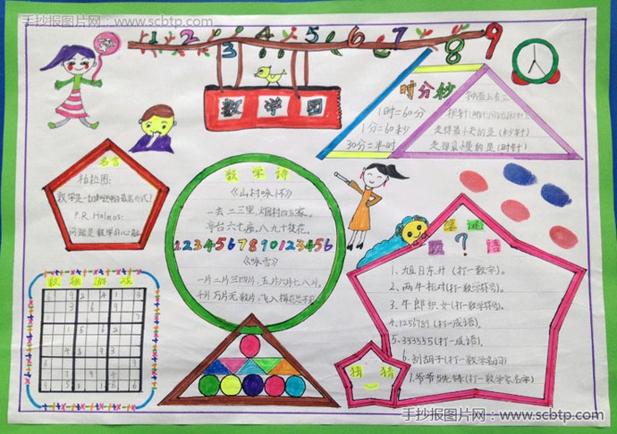 五年级数学手抄报优秀作品