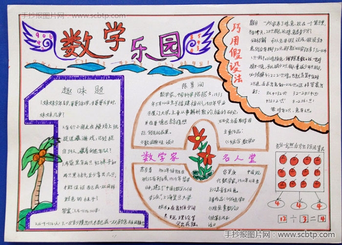 四年级数学乐园手抄报图片大全