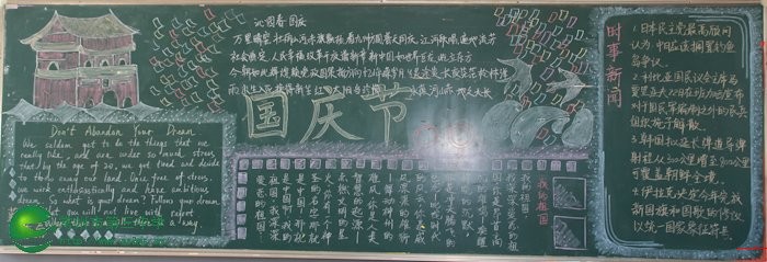 祖国66年华诞的黑板报设计图