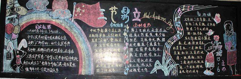 “庆国庆，迎中秋”主题黑板报
