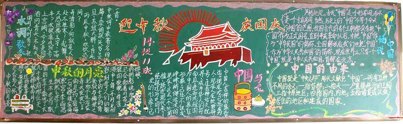 “庆国庆，迎中秋”主题黑板报