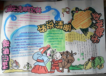 “文明祭扫，遥寄思念”主题手抄报