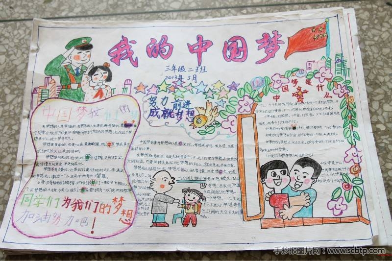 5张小学生中国梦手抄报图片