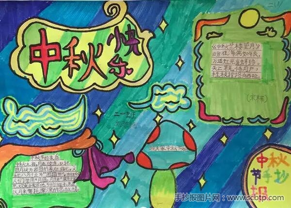 “中秋节给亲人的一封家书”手抄报图片