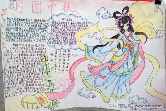 “童心贺中秋”主题手抄报图片