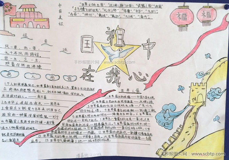 “祖国在我心中”手抄报展示