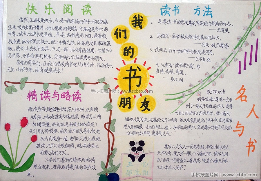 “书香满园”主题手抄报图片