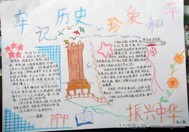 中国人民抗日战争胜利70周年手抄报