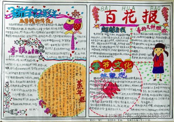 北塘小学"迎新春"主题手抄报大全