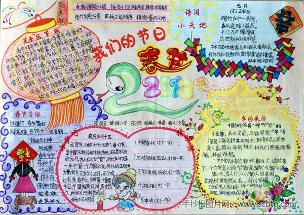 北塘小学"迎新春"主题手抄报大全