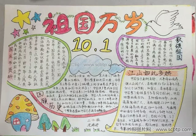 铜钹山小学“喜迎国庆 为祖国献礼”手抄报