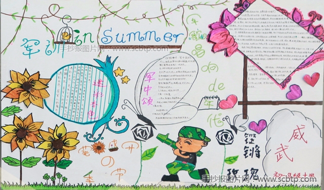 2015高中军训手抄报优秀作品