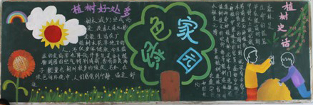四张漂亮的彩色植树节黑板报