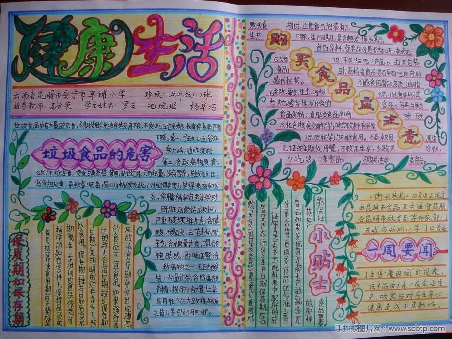 设计漂亮的食品安全手抄报图片