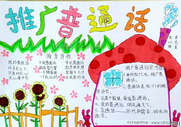 小学生推普周手抄报图片