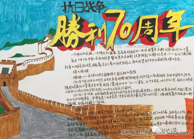 纪念抗日战争胜利的手抄报版面设计图