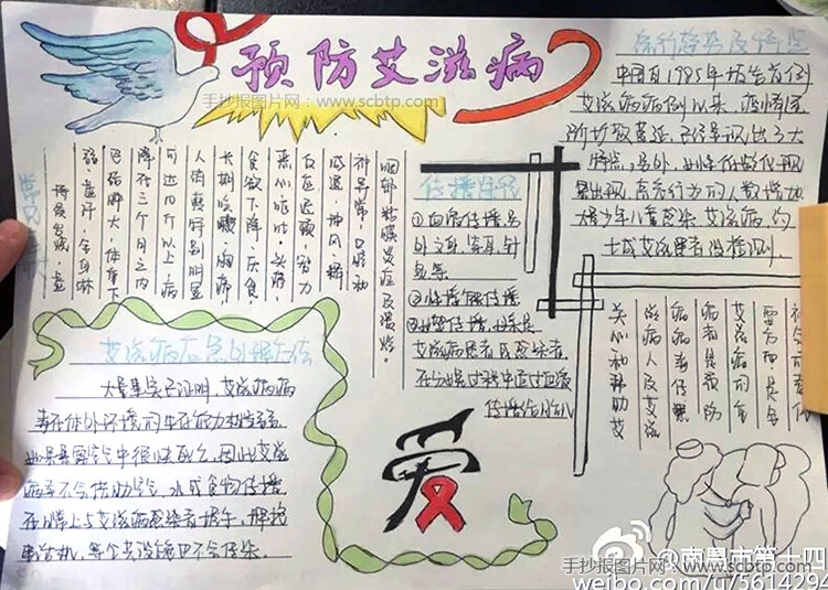 五年级预防艾滋病手抄报图片