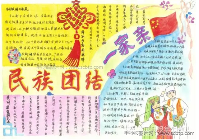 中小学生“民族团结”获奖手抄报