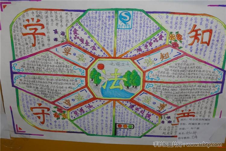 小学生手抄报:法制在我心中