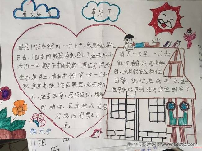 小学生读书手抄报:草房子