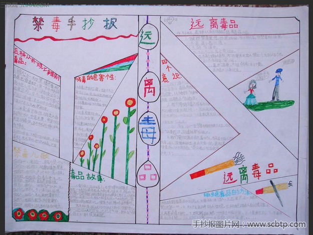 关于禁毒的手抄报图片（简单）