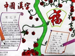 中国汉字“福”传统文化手抄报