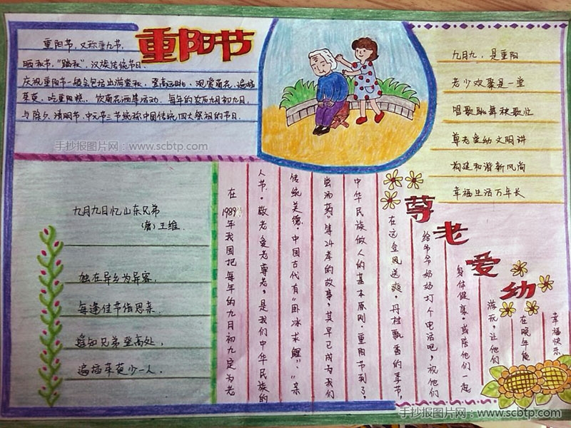 小学生重阳节手抄报图片设计