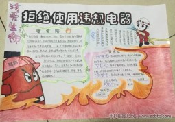 拒绝使用违规电器 消防安全手抄报