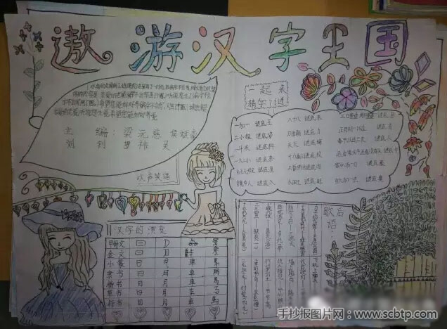 一组关于遨游汉字王国的手抄报