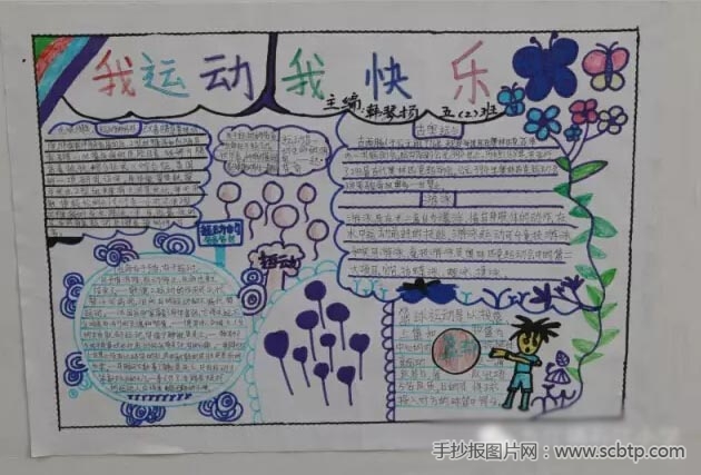 我运动我快乐 小学生体育运动手抄报