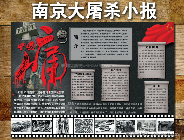 中国之痛——南京大屠杀手抄报