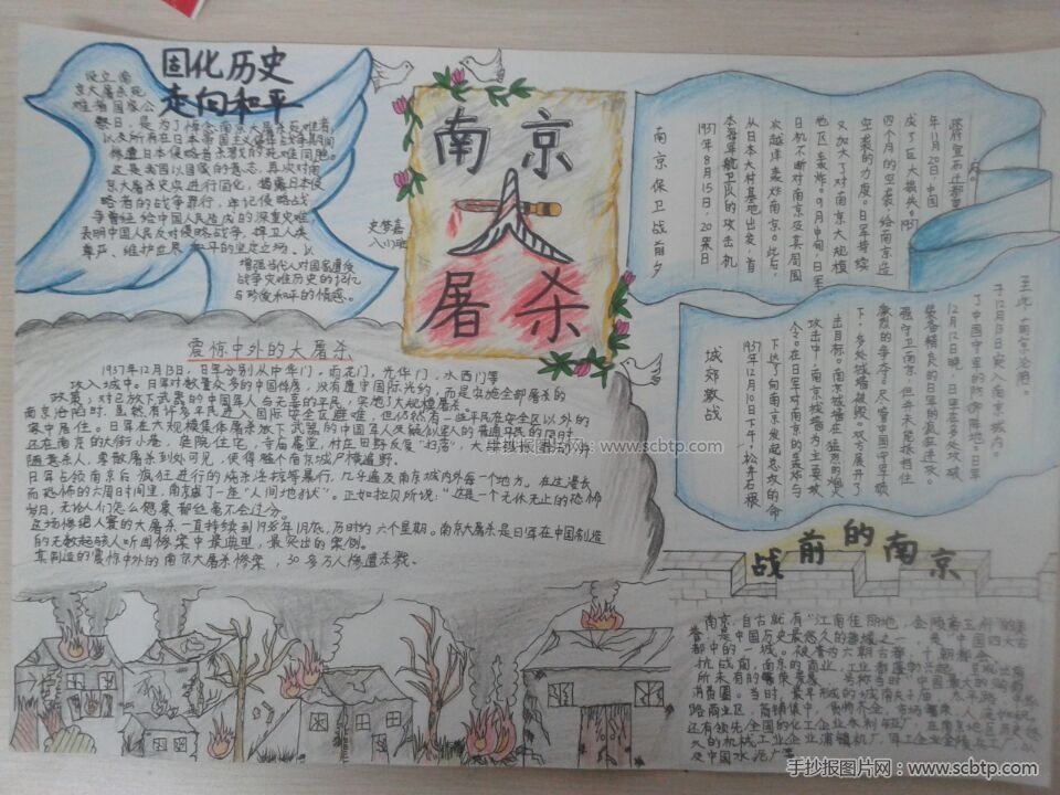 纪念12.13南京大屠杀 国家公祭日手抄报