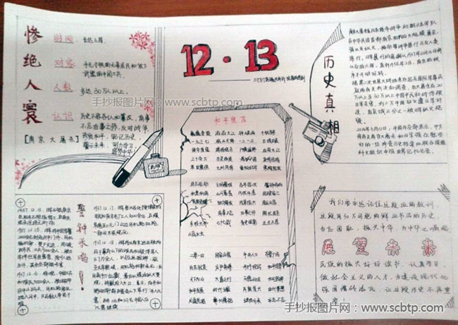 八年级南京大屠杀国家公祭日手抄报