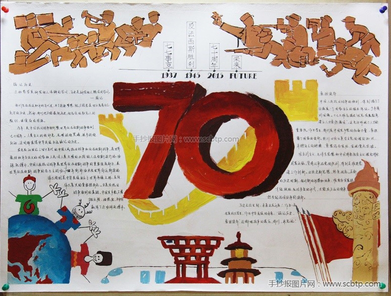 抗日战争胜利70周年手抄报图片