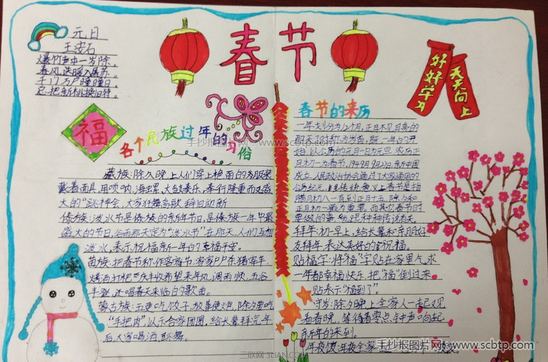 2016年春节手抄报内容资料大全