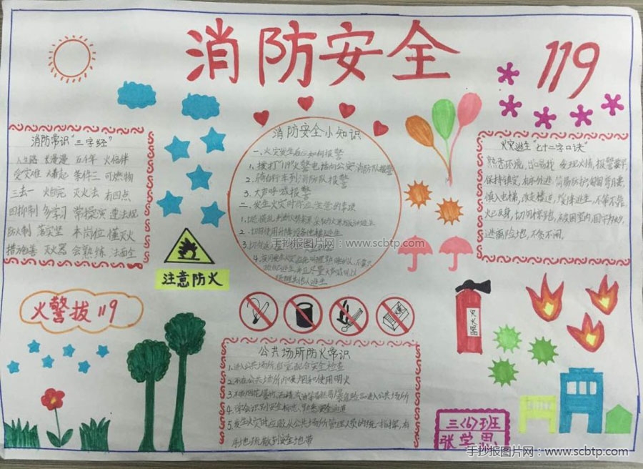 小学生手抄报 消防安全在我心