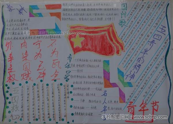 2015“五四运动96周年”手抄报图片