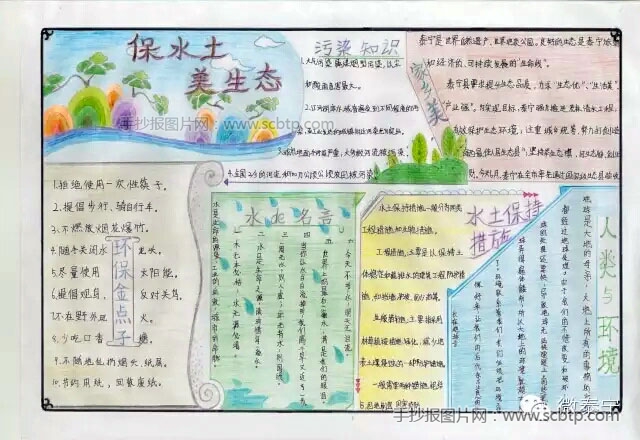 “水保小卫士”主题手抄报图片