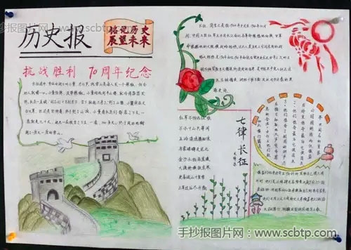 “纪念抗战胜利70周年”手抄报