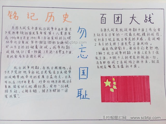 关于百团大战的手抄报图片