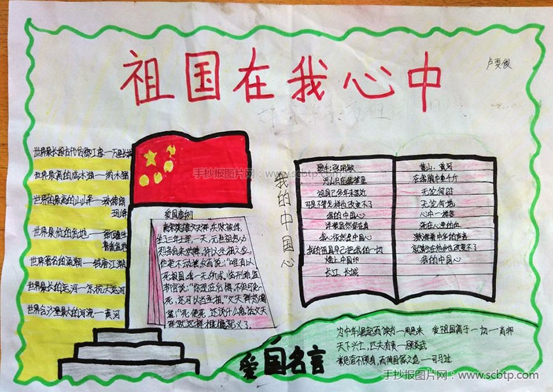 小学生祖国在我心中手抄报大全