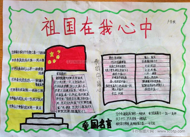 小学生祖国在我心中手抄报大全