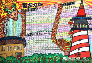 围龙灯塔主题手抄报图片大全