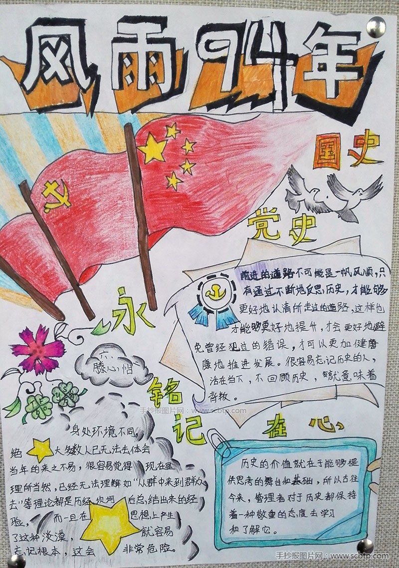 建党节手抄报：风雨94年