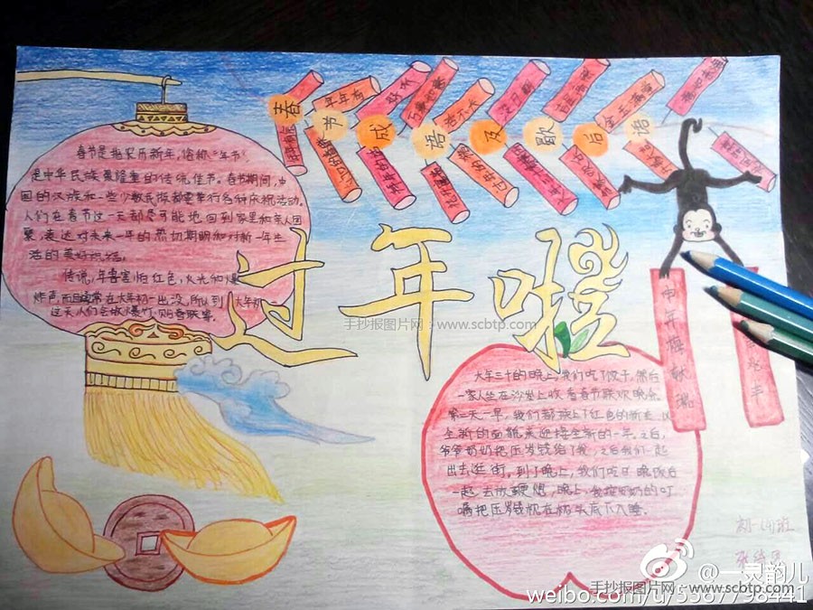欢乐中国年的手抄报版面设计图