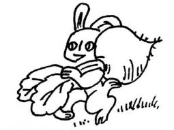 小兔子分萝卜简笔画图片