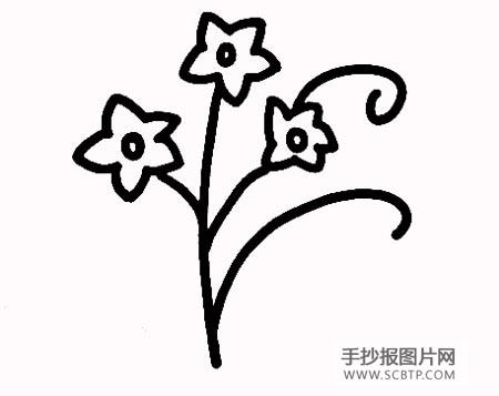 栀子花简笔画图片