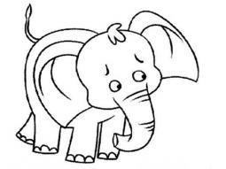 奔跑的大象简笔画图片