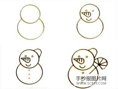 雪人简笔画大全儿童简笔画画法