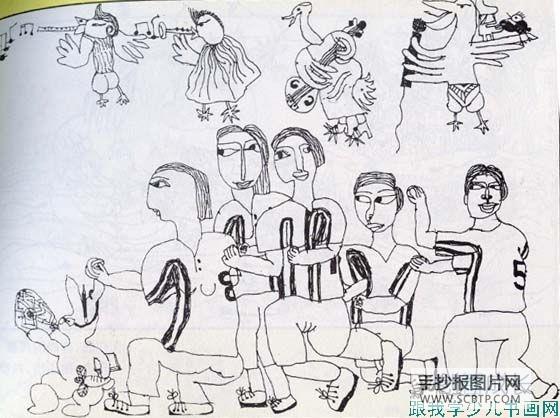 少儿画线描人物组图